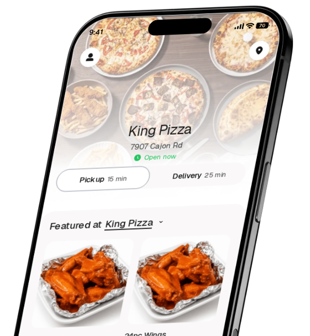 King Pizza app preview