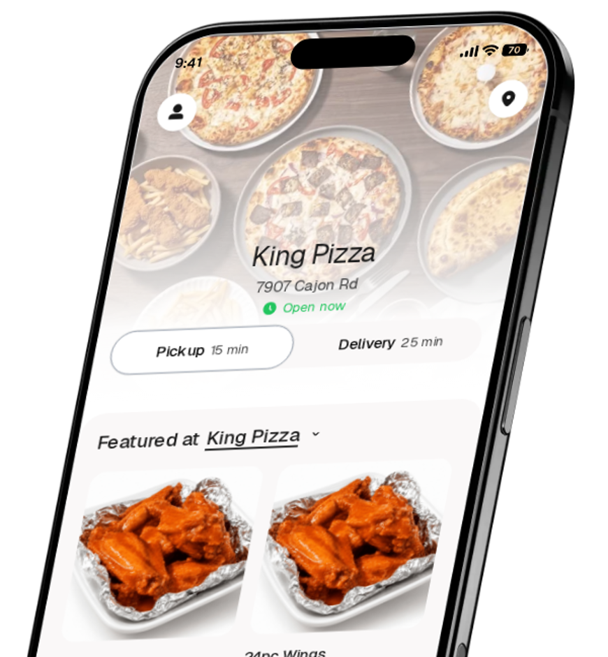 King Pizza app preview