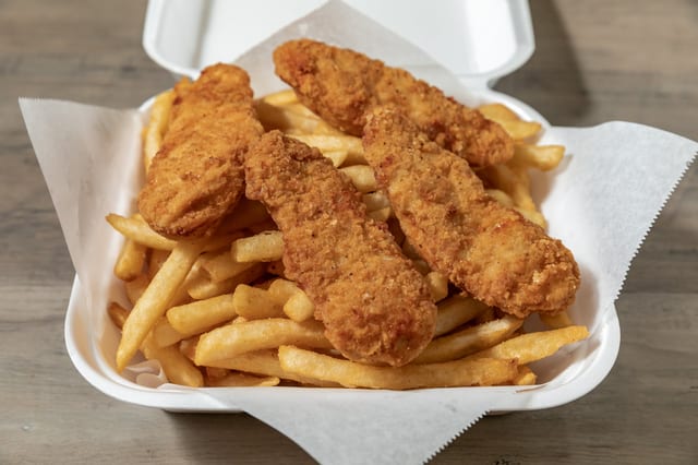 Chicken Strips with Fries.