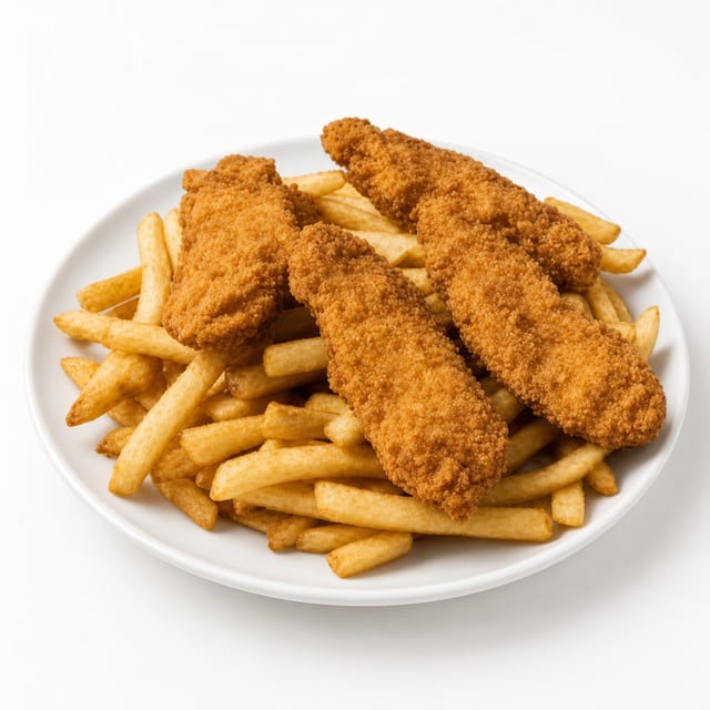Chicken Strips with Fries.