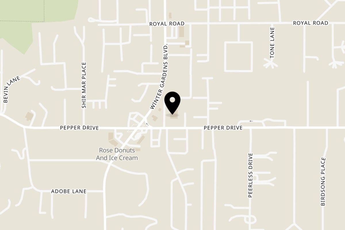 Map showing the location of King Pizza El Cajon on 7907 Cajon Rd in El Cajon